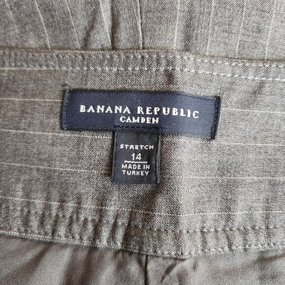 Banana Republic Pants Womens Size 14 Gray Pinstriped Camden Wool Blend Career - Picture 5 of 7